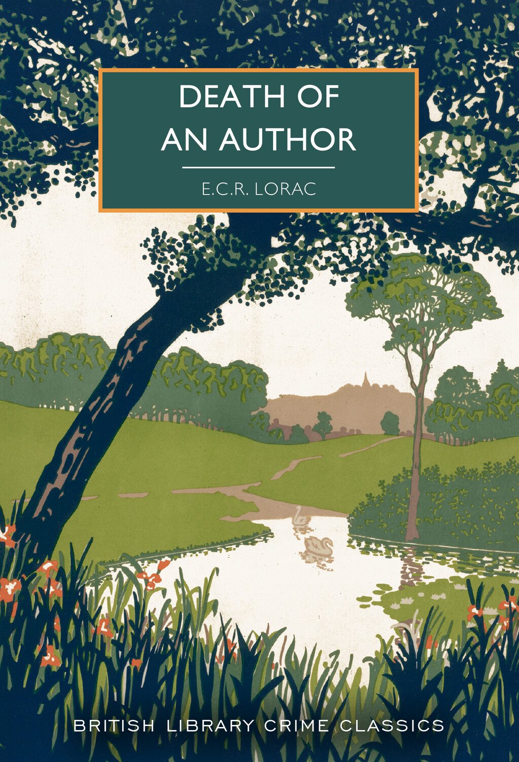 Book cover of 'Death of an Author' by E.C.R. Lorac with a scenic illustration.