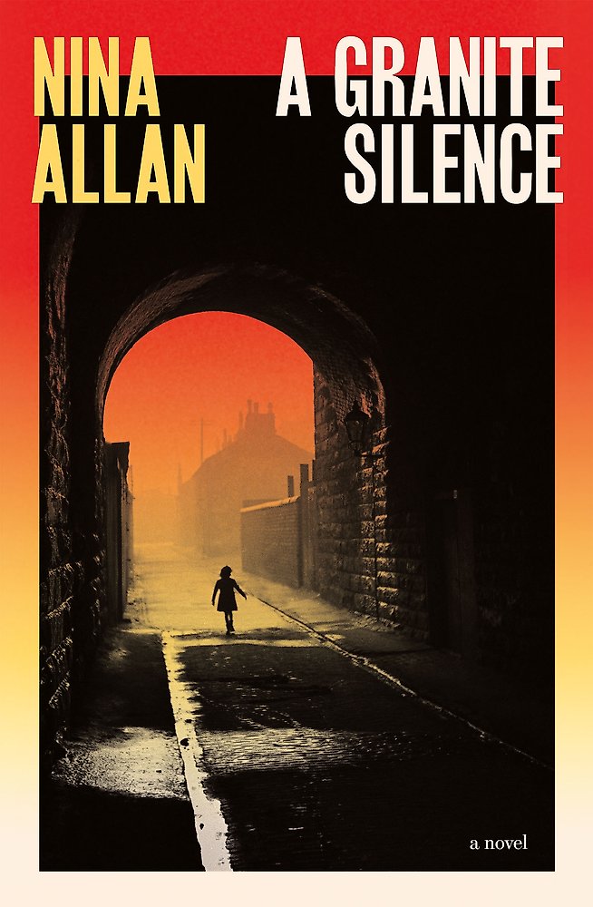 Book cover of 'A Granite Silence' by Nina Allan with a dark alleyway scene.
