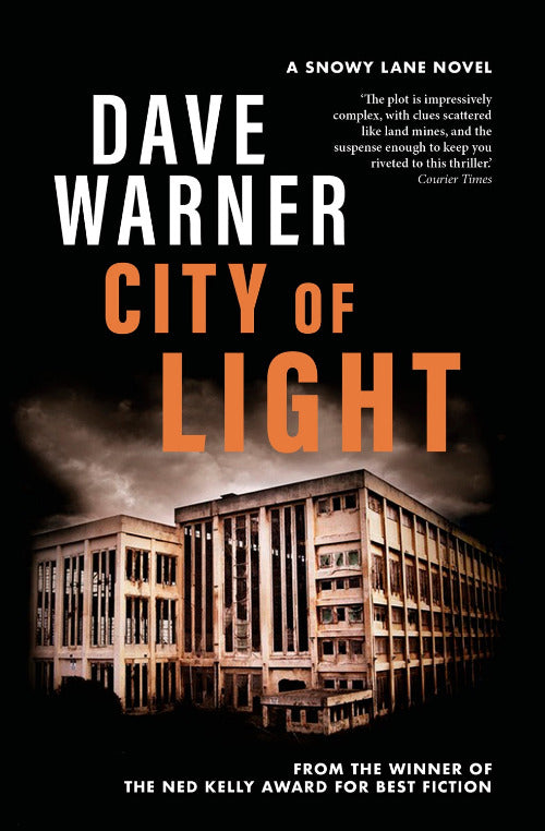 Book cover of 'City of Light' by Dave Warner with a dark background and building silhouette.