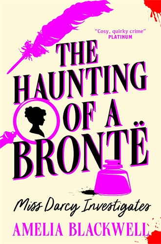 Book cover of 'The Haunting of a Bronte' by Amelia Blackwell with a stylized title and silhouette.