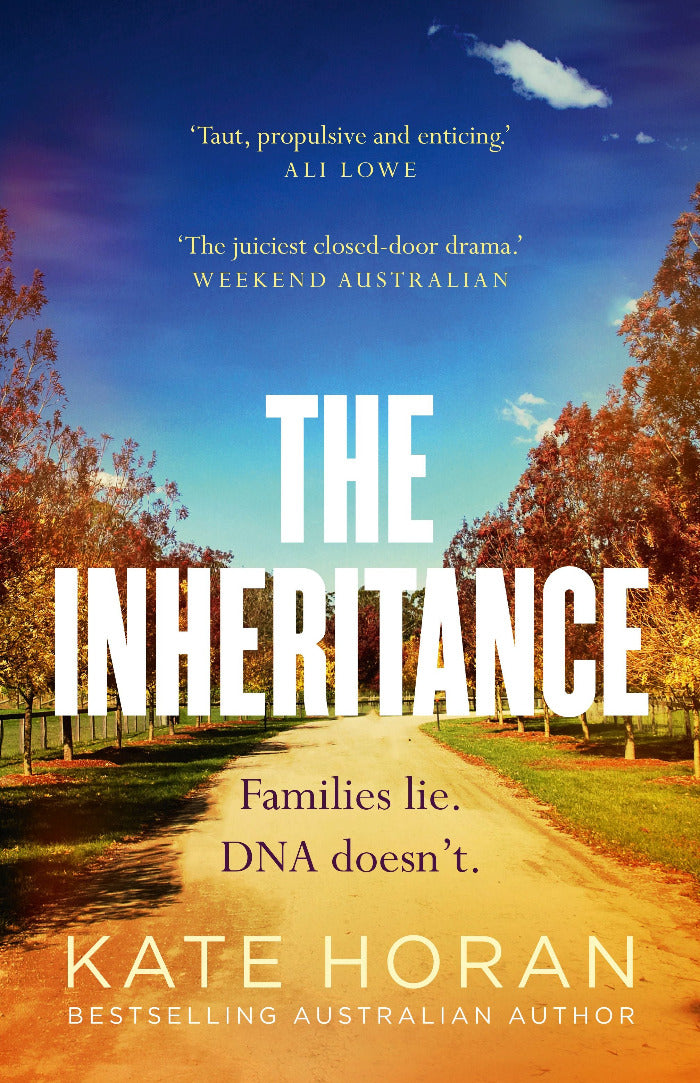 Book cover of 'The Inheritance' with a scenic road and trees.