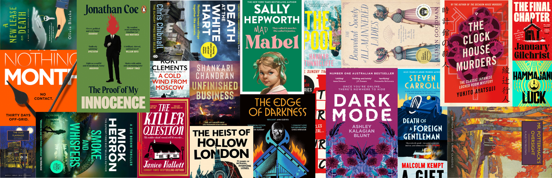 Collage of various book covers with a mix of genres and authors.