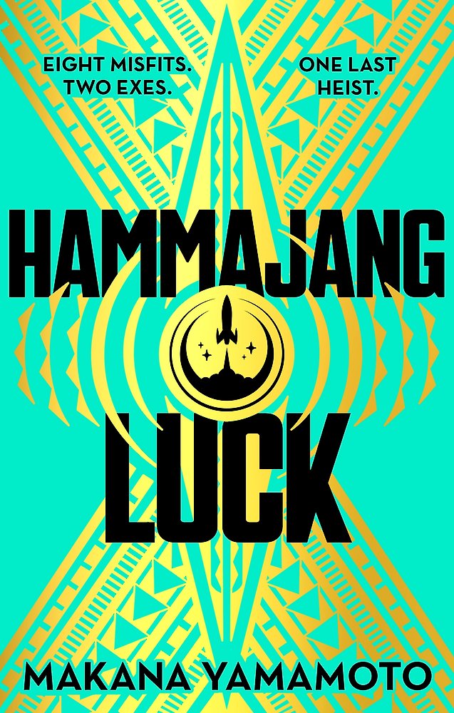 Book cover of 'Hammajang Luck' with geometric design and title text.
