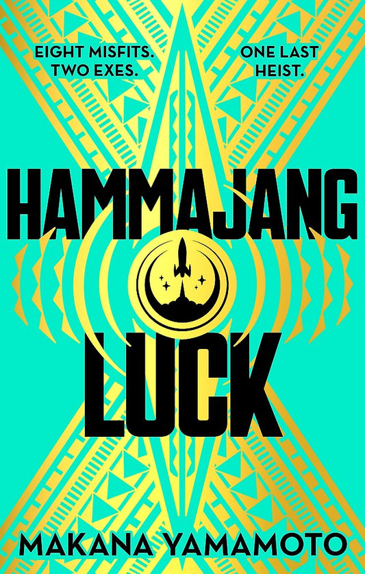Book cover of 'Hammajang Luck' with geometric design and title text.