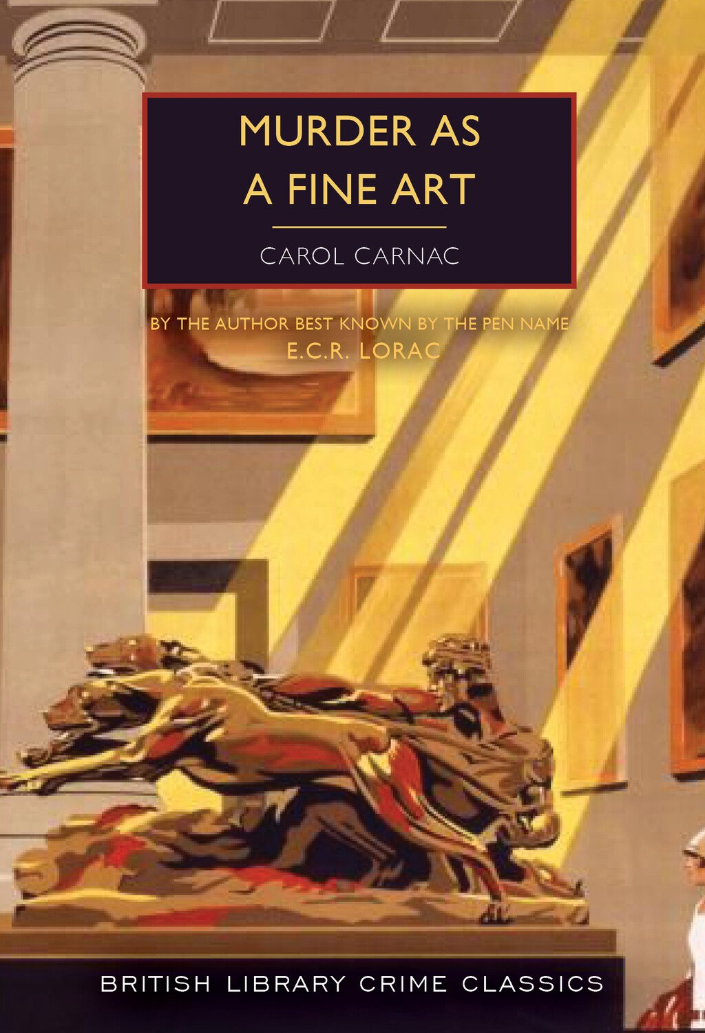 Book cover of 'Murder as a Fine Art' by Carol Carnac with classical sculpture and interior design elements.
