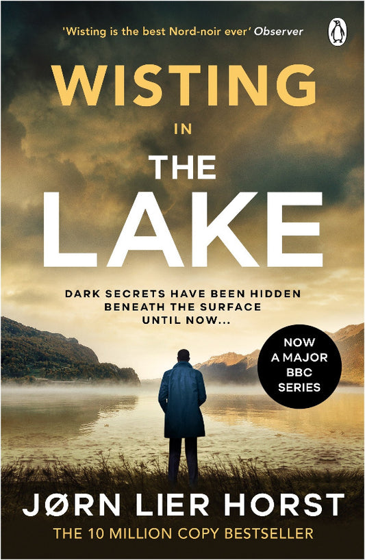 Book cover of 'Wisting in the Lake' with a silhouette of a person by a lake and mountainous background.