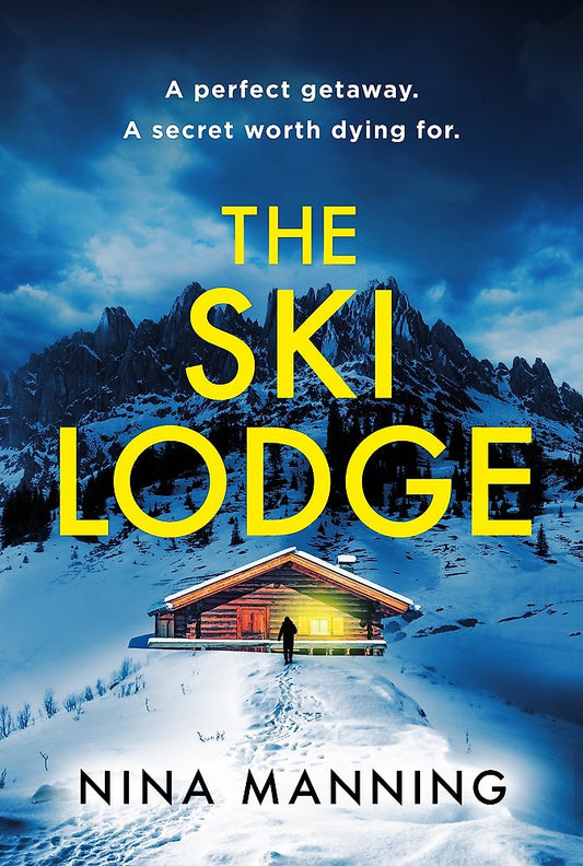 Book cover of 'The Ski Lodge' with a snowy mountain landscape and glowing cabin.