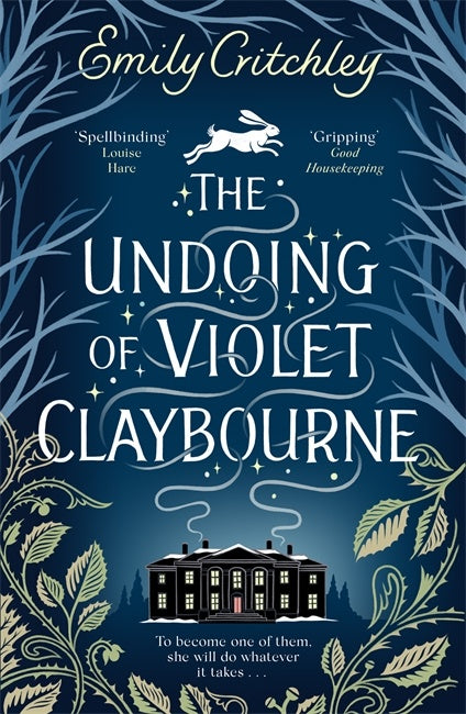 Book cover of 'The Undoing of Violet Claybourne' by Emily Crichtley with a dark blue background and white text.