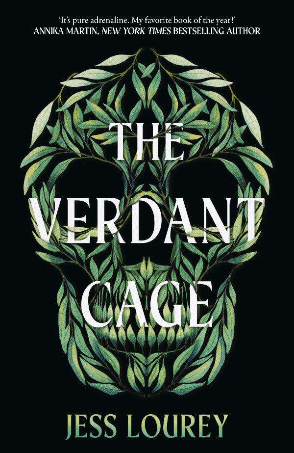 Book cover of 'The Verdant Cage' with leafy design and text on a black background