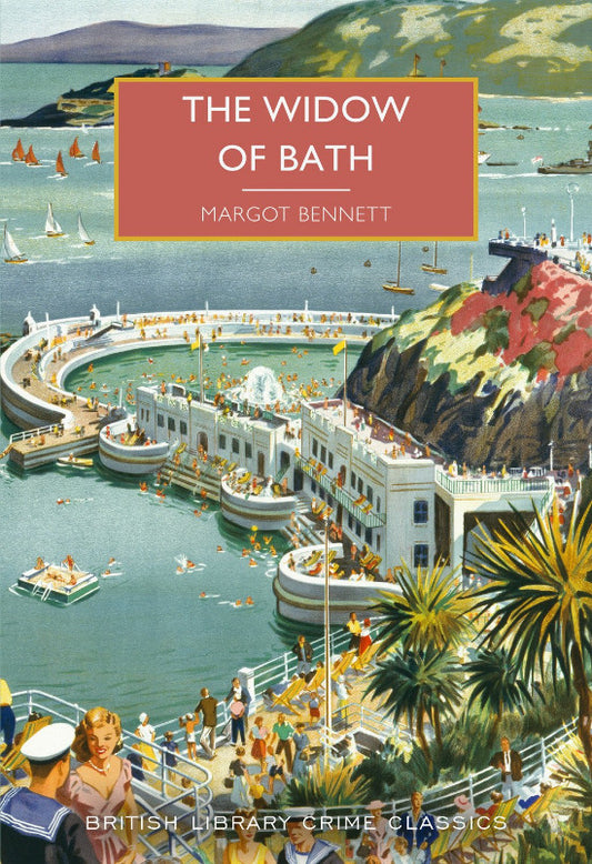 Book cover of 'The Widow of Bath' by Margot Bennett with a coastal scene illustration.