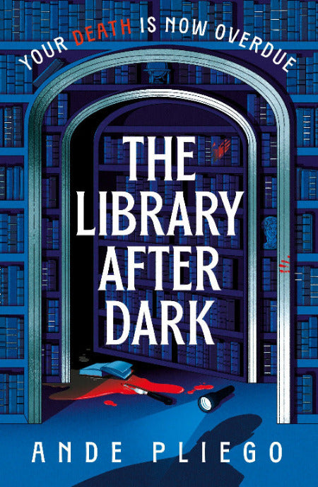 Book cover of 'The Library After Dark' with a stylized library entrance and text.