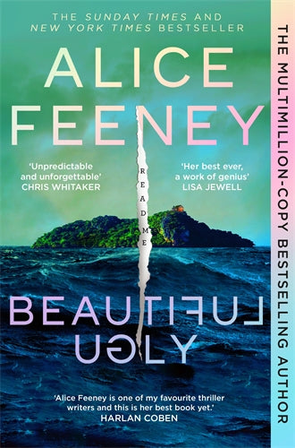 Book cover of 'Beautiful Ugly' by Alice Feeney with a scenic view and text.