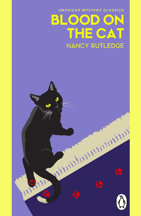 Book cover of 'Blood on the Cat' by Nancy Rutledge with a black cat illustration.