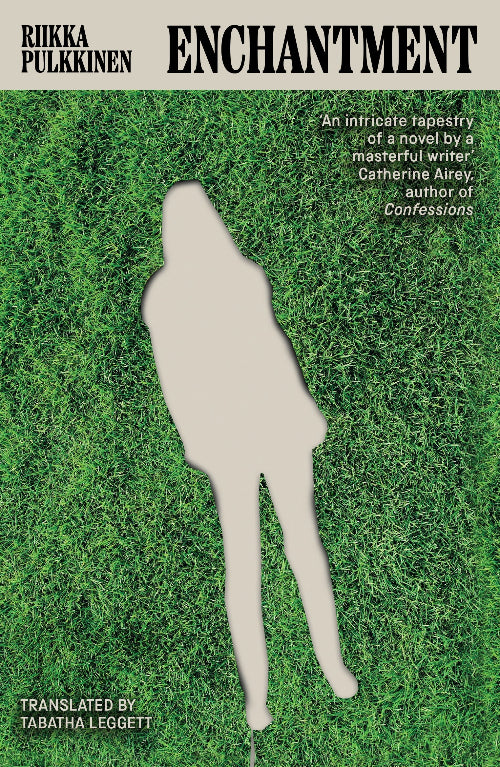 Book cover of 'Enchantment' with a silhouette on grass