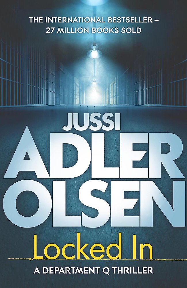 Book cover of 'Locked In' by Jussi Adler Olsen with a prison cell background