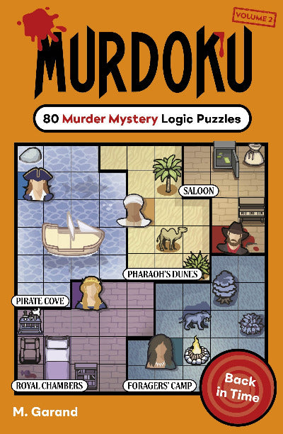 Murdoku book cover with puzzle layout and 'Back in Time' badge on orange background