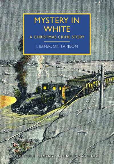 Book cover of 'Mystery in White' by J. Jefferson Farjeon with a train illustration.