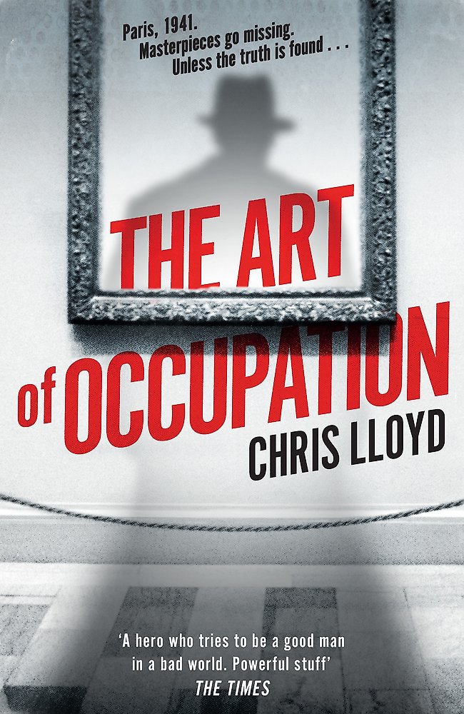 Book cover of The Art of Occupation by Chris Lloyd shows the shadow of a man in front of an empty picture frame