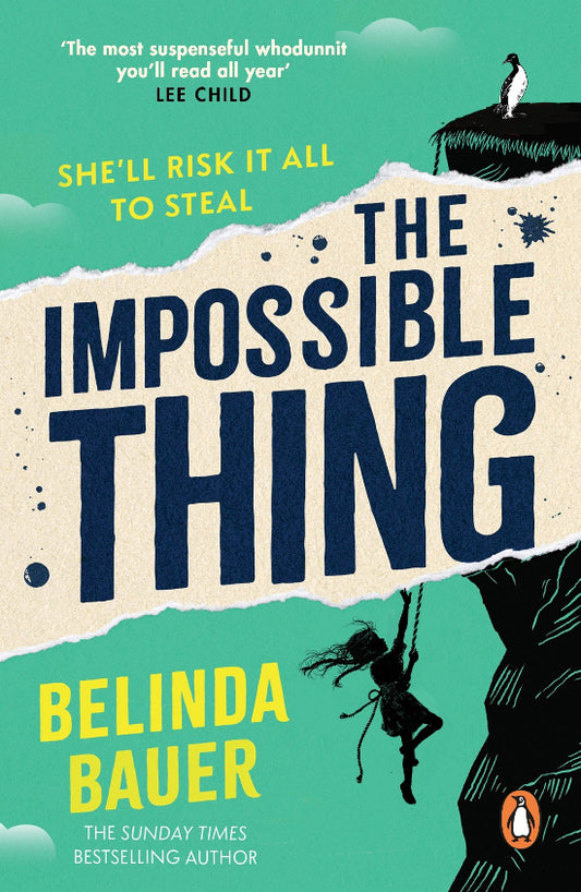 Book cover of 'The Impossible Thing' by Belinda Bauer with a stylized illustration and text.