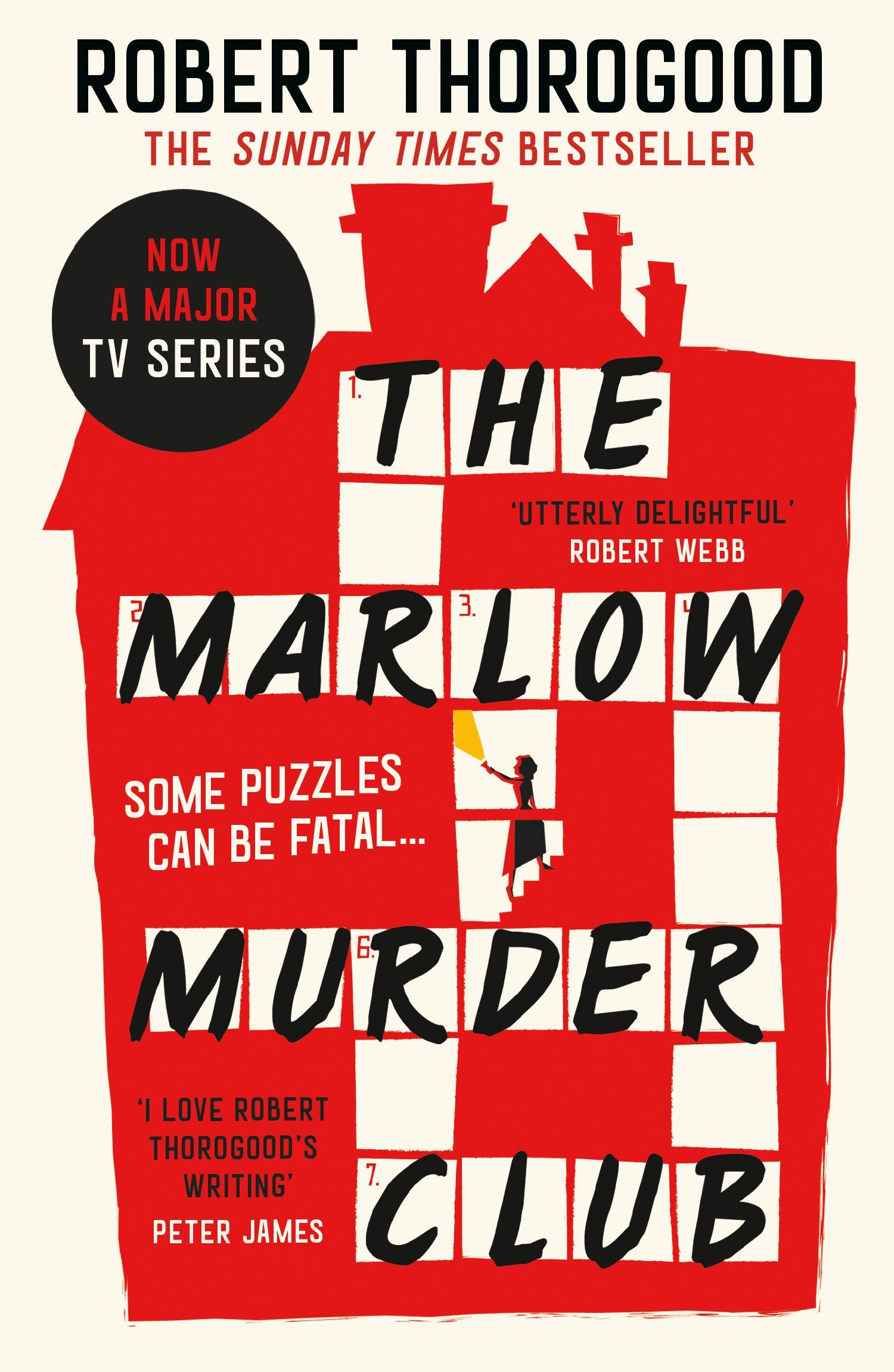 Book cover of 'The Marlow Murder Club' with red and black design