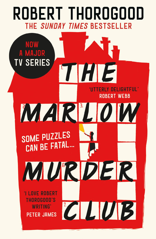 Book cover of 'The Marlow Murder Club' with red and black design