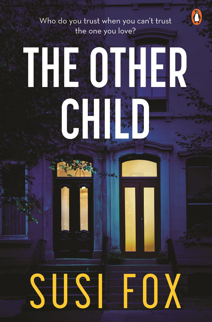 Book cover of 'The Other Child' by Susi Fox with a dark facade and glowing windows.