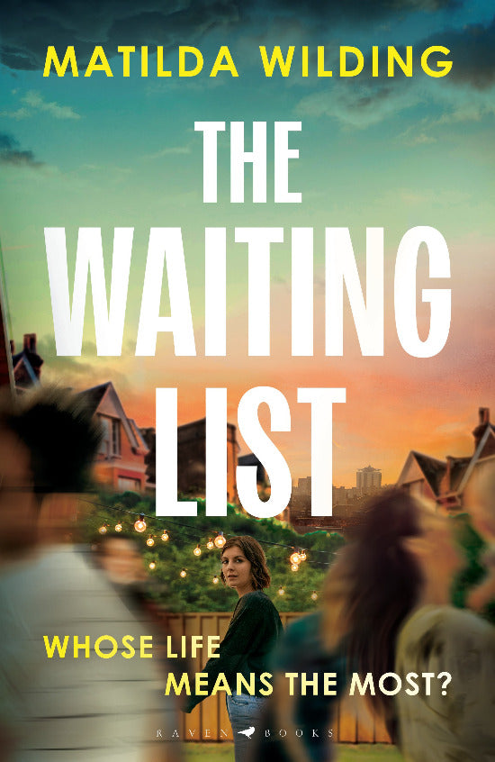 Book cover of 'The Waiting List' by Matilda Wilding with a scenic background and people on a dock.